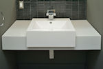 Comptoir de salle de bain en quartz Hanstone Bianco Canvas